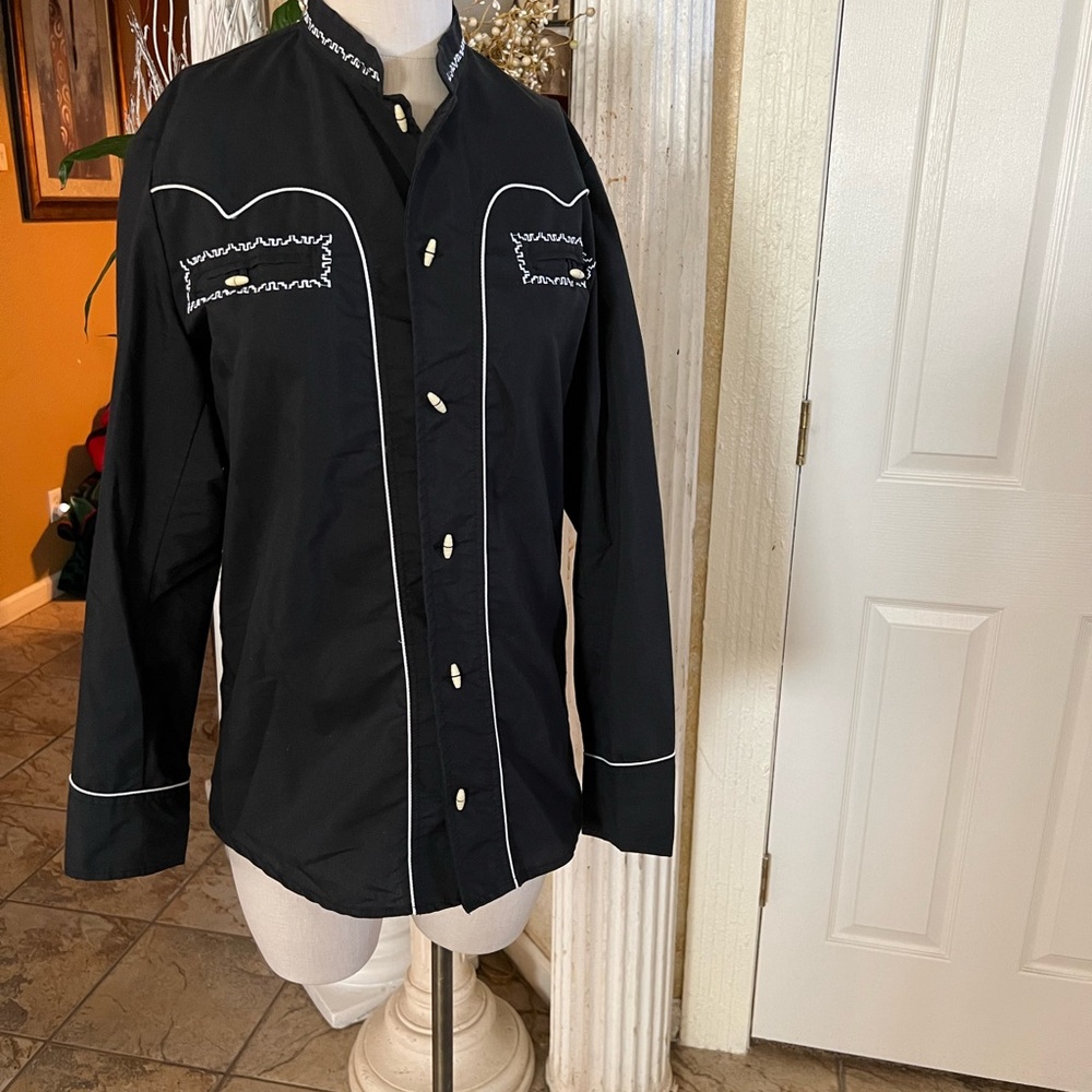 Vintage Espuela De Oro Black Western Rodeo Shirt   Unisex